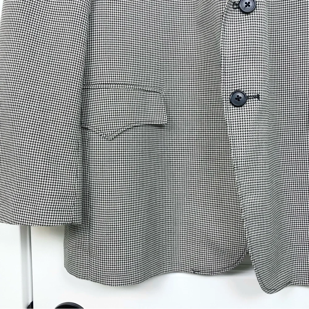 Circle S Western Sport Coat Plano Donegal‎ Jacket Black White Houndstooth 46 R - Picture 3 of 9